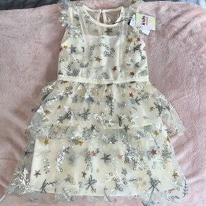 NWT Self Portrait Girls Star Ruffle Dress. Size 7-8